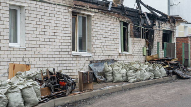 Professional Fire Damage Restoration technician working in Robbinsville, NJ